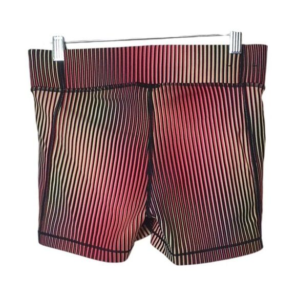 Under Armour Womens  Compression Shorts Md Striped Colorful Athletic Bike Volley - Picture 3 of 6